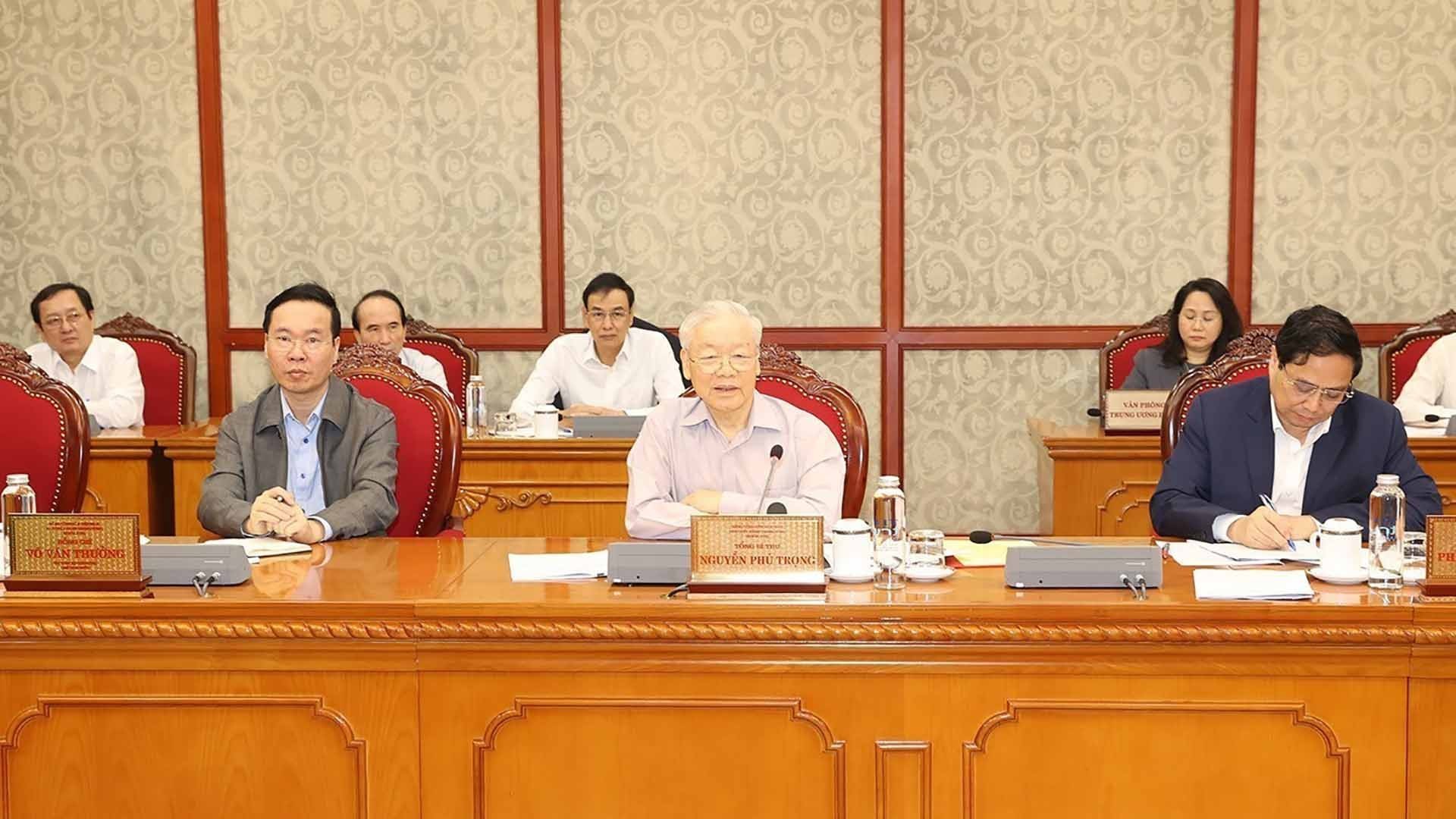 tong bi thu nguyen phu trong chu tri cuoc hop bo chinh tri ban bi thu