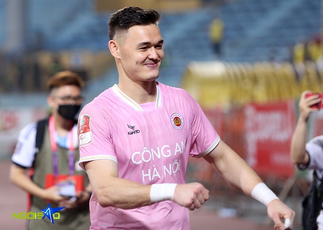 V-League 2023: Những hình ảnh các cầu thủ CLB Công an Hà Nội mừng chiến thắng đậm trước đội Nam Định