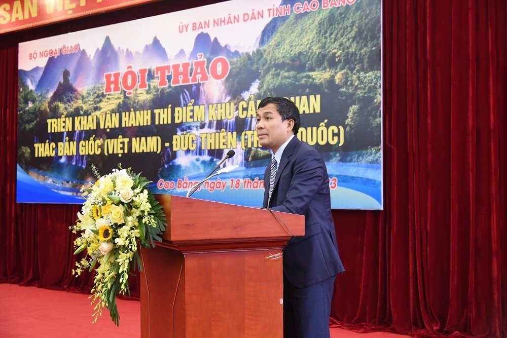 Hội thảo 'Triển khai vận hành thí điểm Khu cảnh quan thác Bản Giốc (Việt Nam) - Đức Thiên (Trung Quốc)'