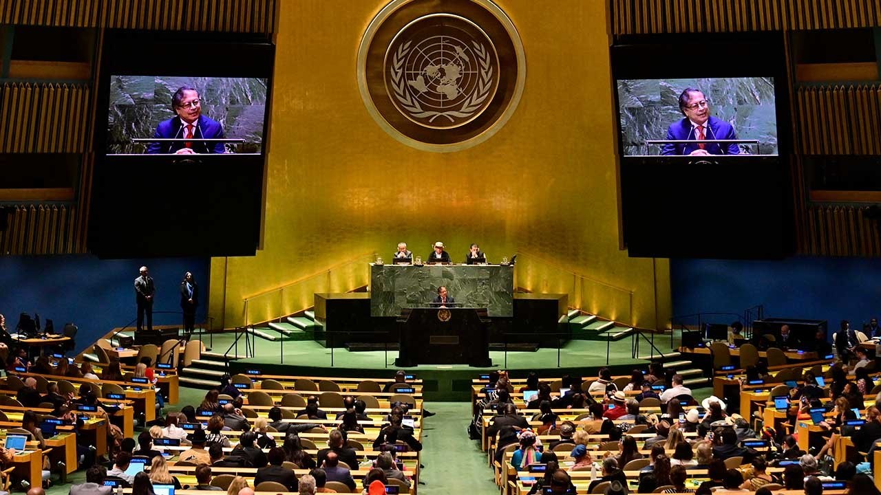 Tổng thống Gustavo Petro phát biểu trước Liên hợp quốc. (Nguồn: Phủ Tổng thống Colombia)