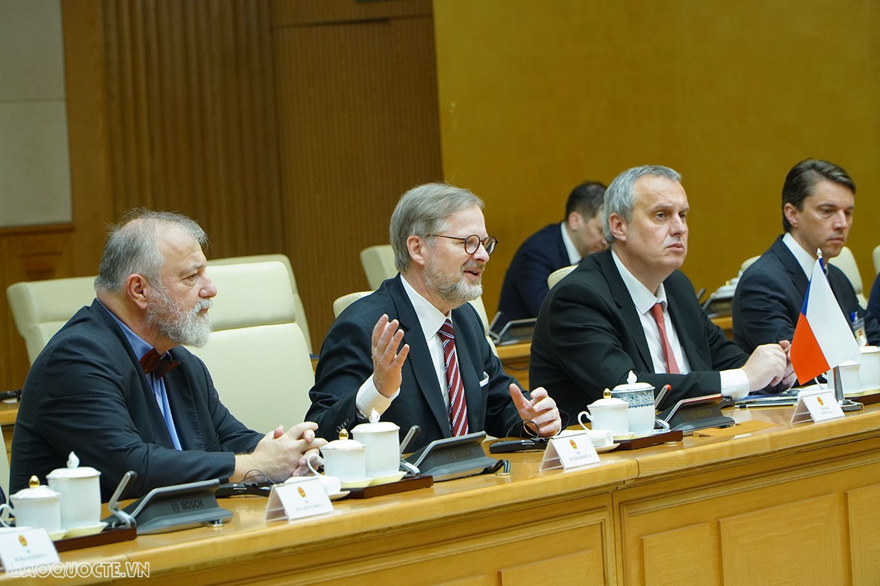 Thủ tướng Phạm Minh Chính chủ trì lễ đón chính thức Thủ tướng Czech Petr Fiala