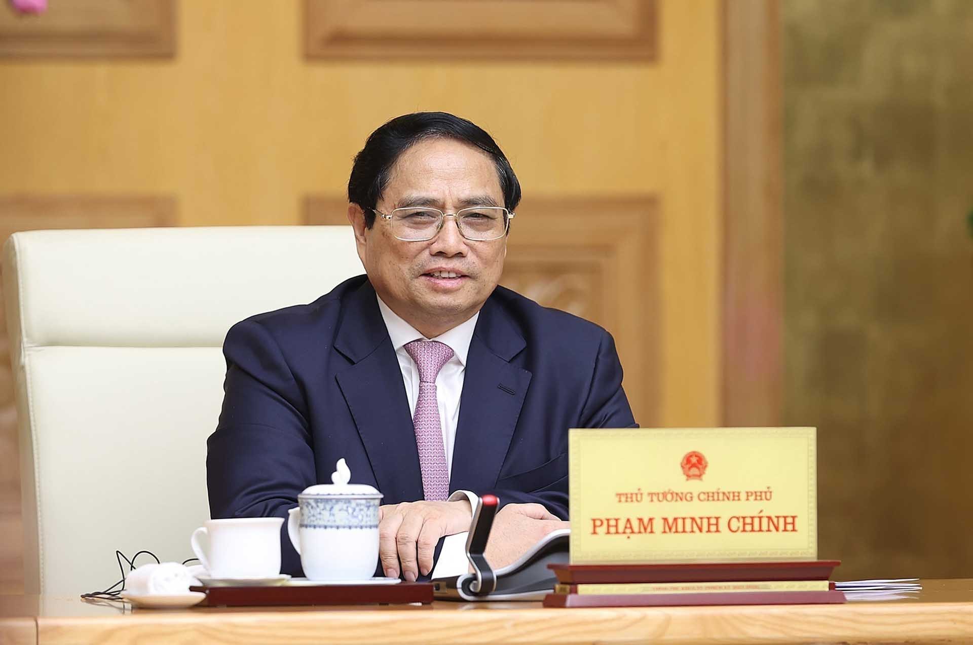 Thủ tướng Phạm Minh Chính phát biểu. (Nguồn: TTXVN)