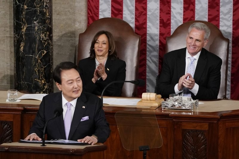 Hàn Quốc tuyên bố sẽ cùng Mỹ là 'la bàn cho tự do', Trung Quốc phản ứng với Tuyên bố chung Washington. (Nguồn: UPI)