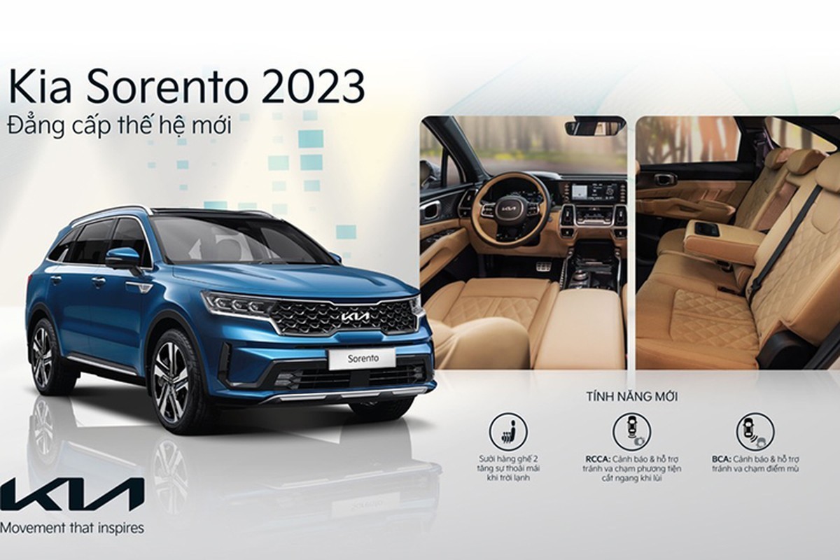 Cận cảnh Kia Sorento 2023 tại Việt Nam, giá bán từ 1,2 tỷ đồng