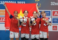 SEA Games 32: Xúc động và tự hào về thành tích HCV của đội tuyển bóng rổ 3x3 nữ Việt Nam