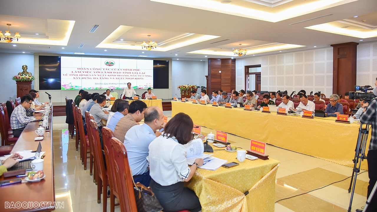 Đoàn công tác của Chính phủ làm việc với Gia Lai về tình hình sản xuất kinh doanh, đầu tư công, xây dựng hạ tầng và xuất nhập khẩu