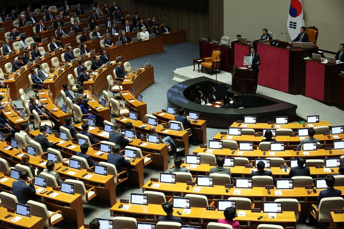 Thủ tướng Canada Justin Trudeau phát biểu trên tại Quốc hội Hàn Quốc trong khuôn khổ chuyến thăm Seoul. ngày 17/5/2023. (Nguồn: Reuters) Thủ tướng Canada Justin Trudeau phát biểu trên tại Quốc hội Hàn Quốc trong khuôn khổ chuyến thăm Seoul. ngày 17/5/2023. (Nguồn: Reuters)