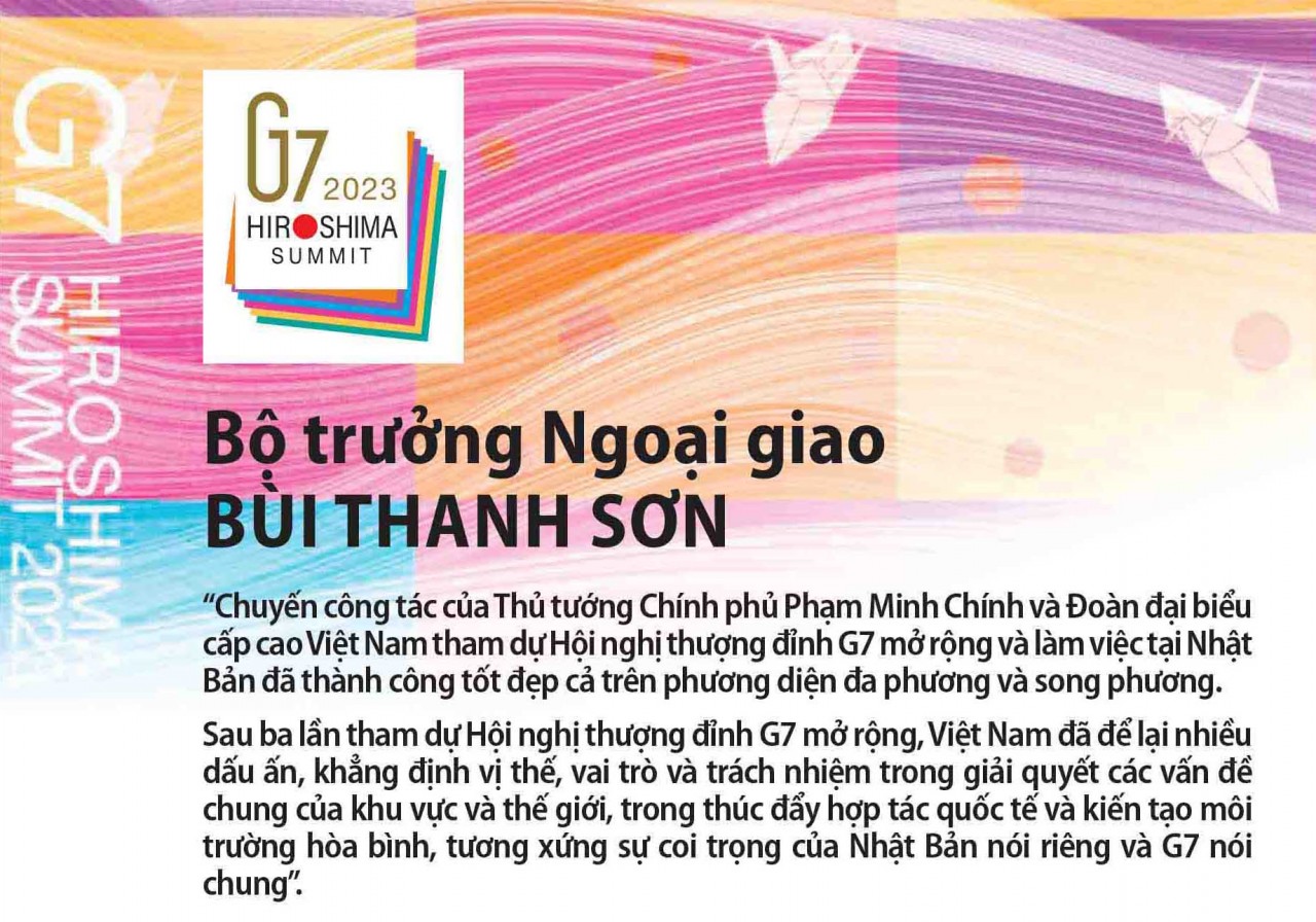 Dấu ấn Việt Nam tại Hội nghị Thượng đỉnh G7 mở rộng 2023