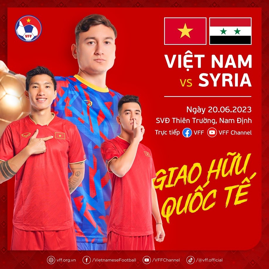 FIFA Days: Đội tuyển Việt Nam đá giao hữu với Syria trên sân Thiên Trường FIFA Days: Đội tuyển Việt Nam đá giao hữu với Syria trên sân Thiên Trường