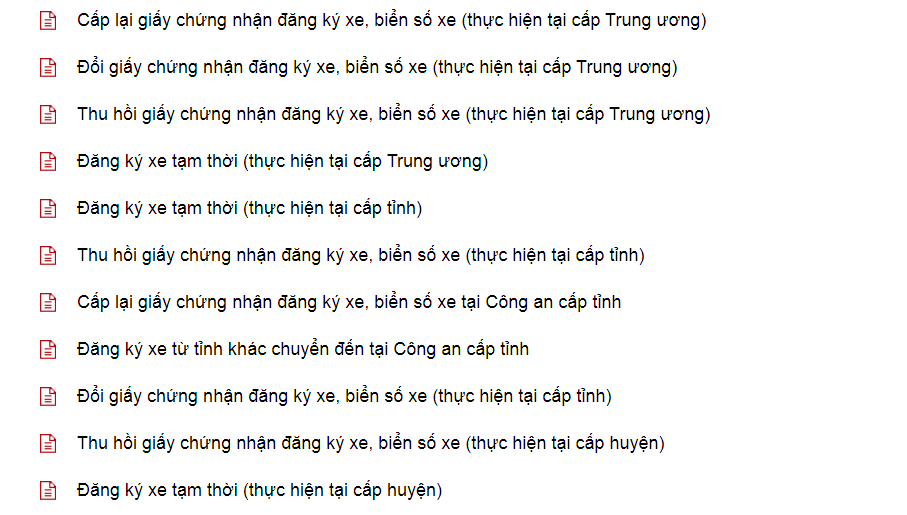 Hứng dẫn cách làm lại giấy đăng ký xe (cà vẹt xe) online Hướng dẫn cách làm lại giấy đăng ký xe online