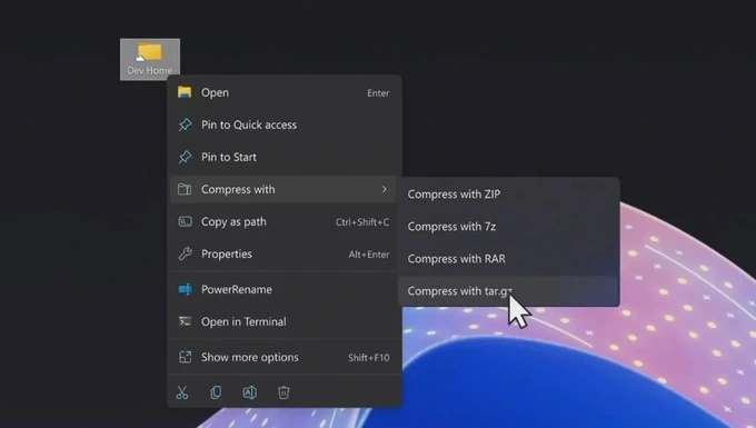 Microsoft tích hợp công cụ cho phép nén và giải các file nén mà không cần cài đặt thêm phần mềm