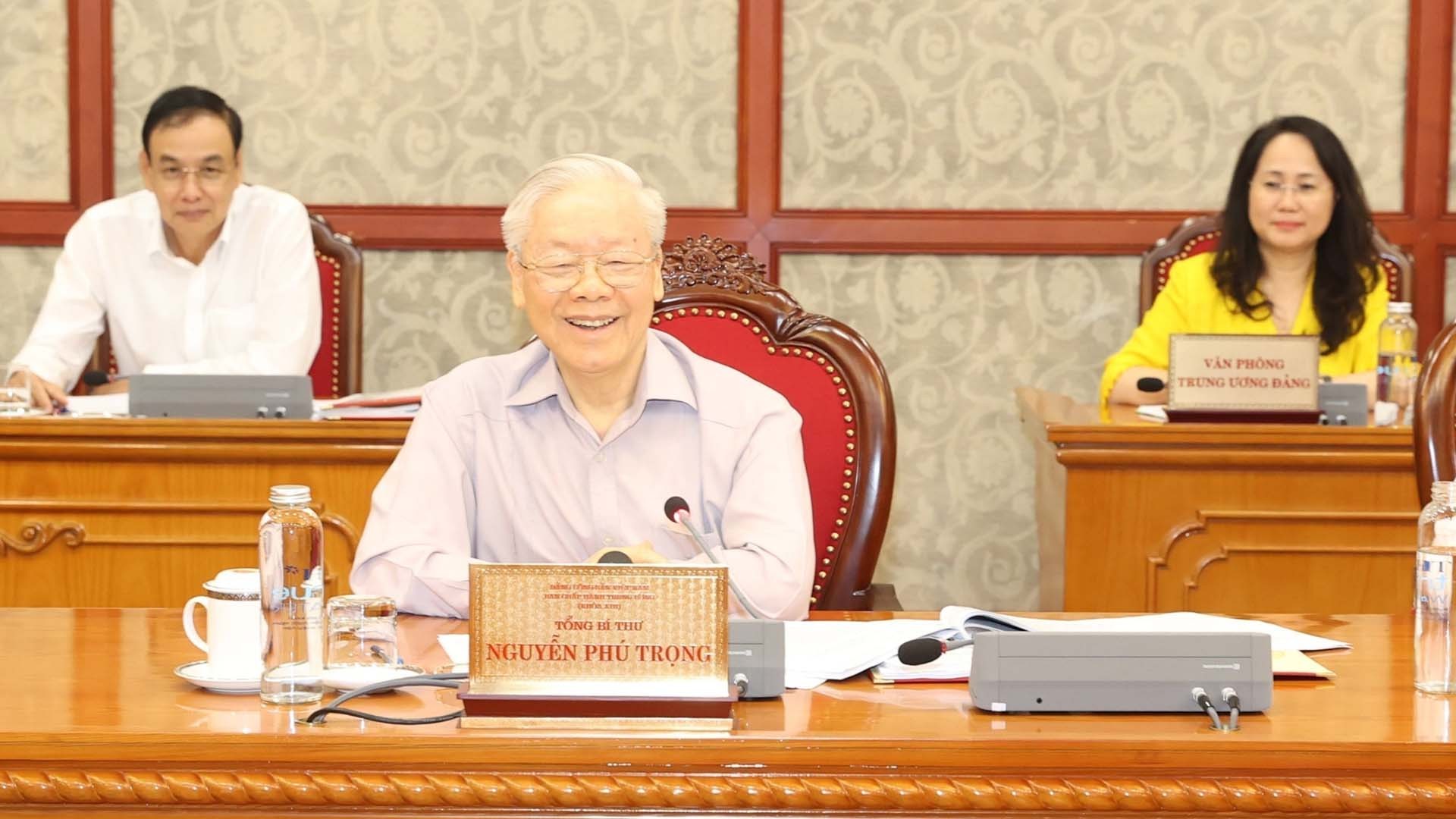 Tổng Bí thư Nguyễn Phú Trọng phát biểu kết luận cuộc họp. (Nguồn: TTXVN) Tổng Bí thư Nguyễn Phú Trọng phát biểu kết luận cuộc họp. (Nguồn: TTXVN)