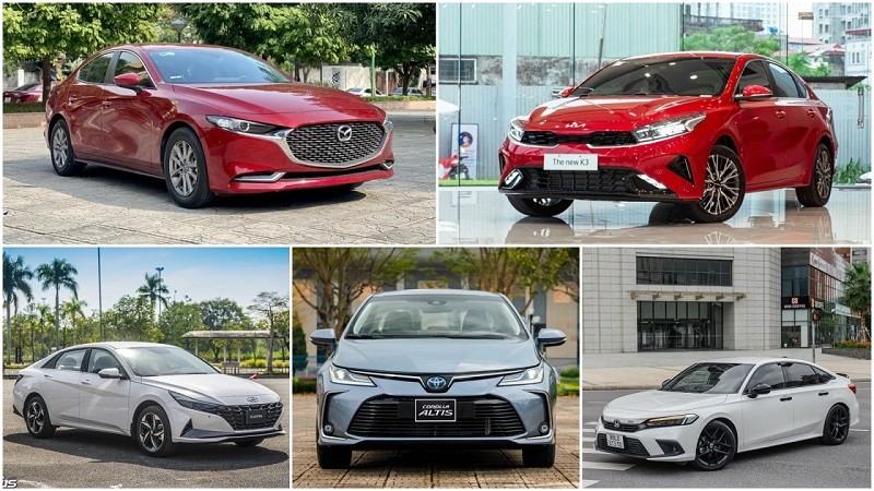 Top xe bán chạy phân khúc Sedan cỡ C tháng 52023 Mazda 3 vượt lên dẫn đầu.