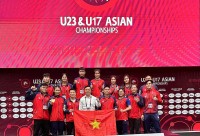 Đoàn vận động viên Việt Nam tham dự Giải vô địch vật châu Á trẻ 2023 tại Kyrgyzstan