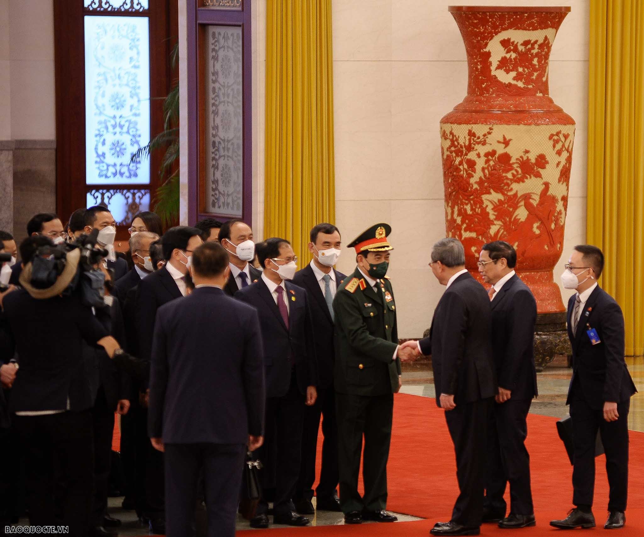 Lễ đón chính thức Thủ tướng Chính phủ Phạm Minh Chính tại Đại lễ đường Nhân dân