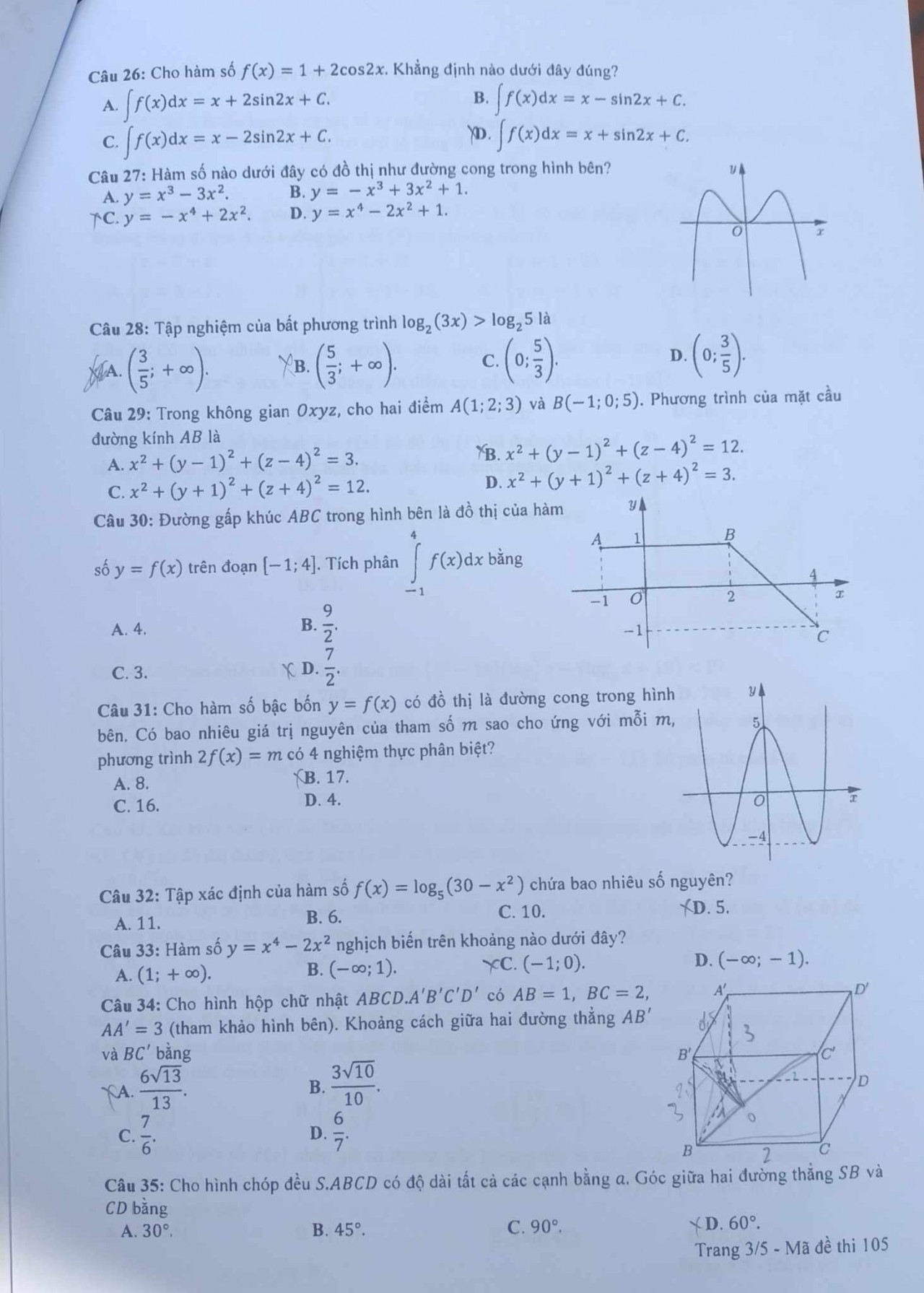 Kỳ thi tốt nghiệp THPT 2023: Đề thi môn Toán chính thức Kỳ thi tốt nghiệp THPT 2023: Đề thi môn Toán chính thức