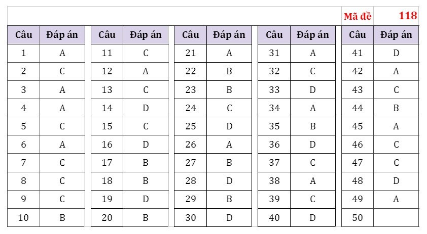 Đáp án tham khảo môn Toán thi tốt nghiệp THPT 2023 Đáp án tham khảo môn Toán thi tốt nghiệp THPT 2023