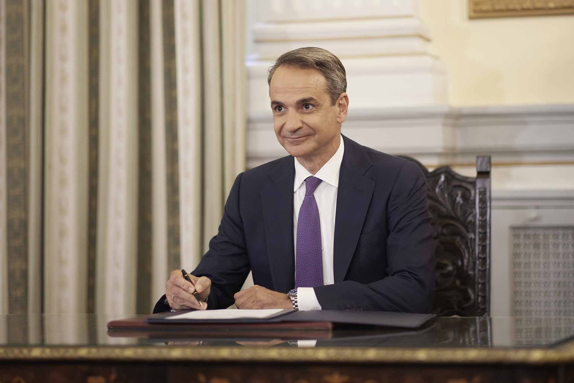 Thủ tướng Cộng hòa Hy Lạp Kyriakos Mitsotakis . (Nguồn: Twitter) Thủ tướng Cộng hòa Hy Lạp Kyriakos Mitsotakis . (Nguồn: Twitter)