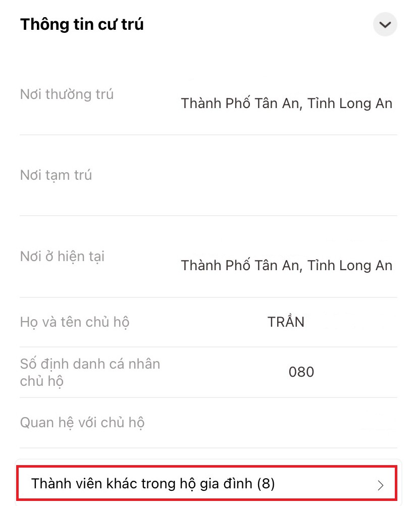 Hướng dẫn cách xem thông tin cư trú trên VNeID