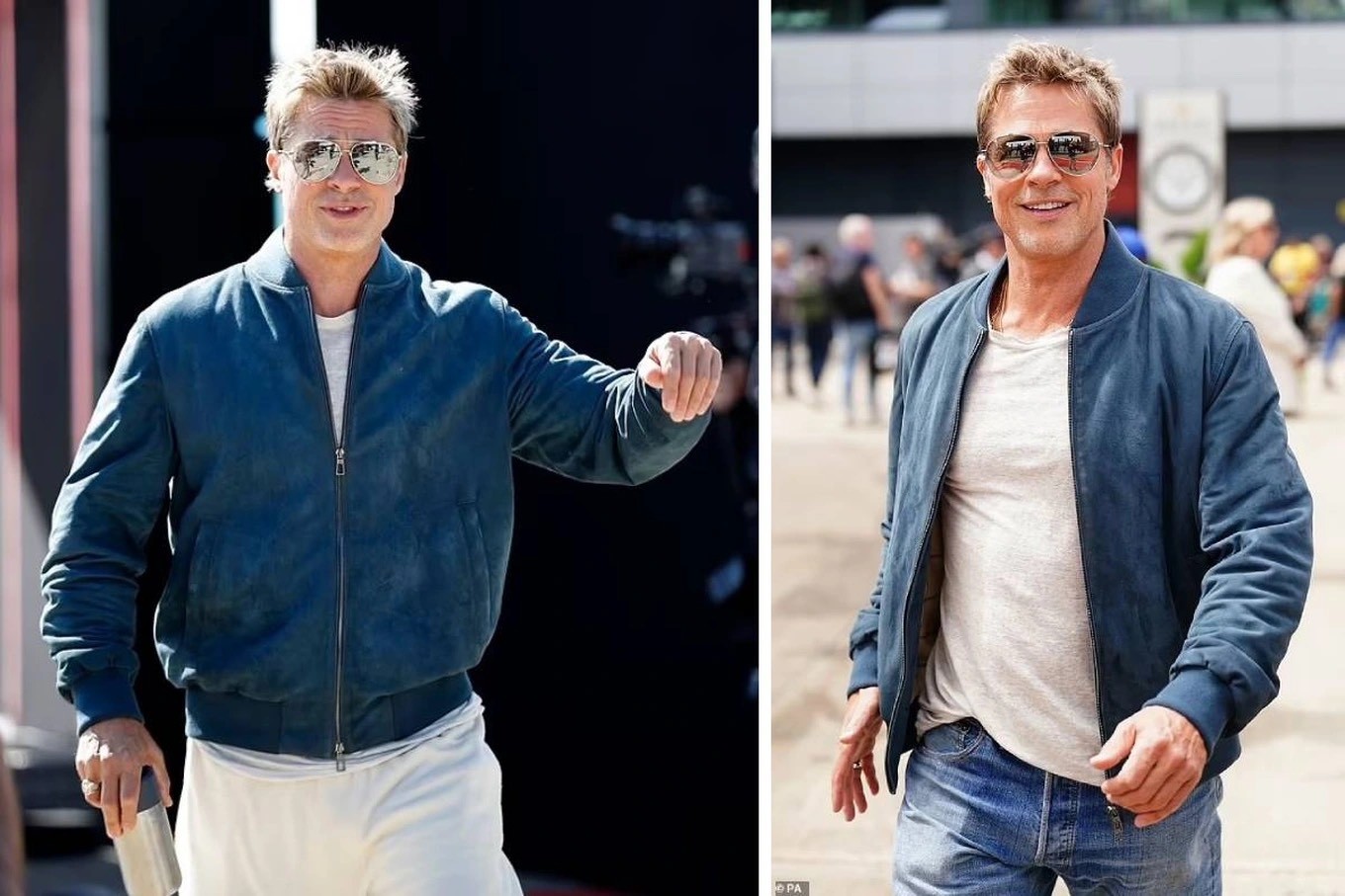Trong tuần này, Brad Pitt xuất hiện tại đường đua Silverstone Circuit (Anh) (Ảnh: Daily Mail).