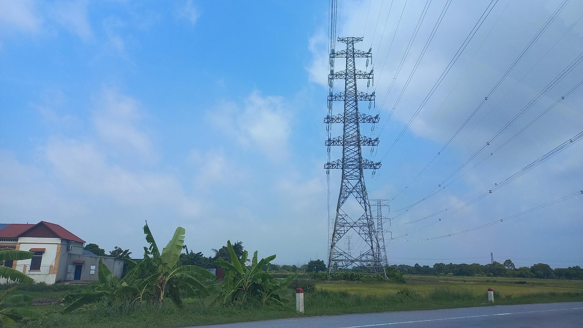 Đường dây 220kV chạy qua địa bàn xã Cẩm Hưng. (Nguồn: Thanh niên) Đường dây 220kV chạy qua địa bàn xã Cẩm Hưng. (Nguồn: Thanh niên)