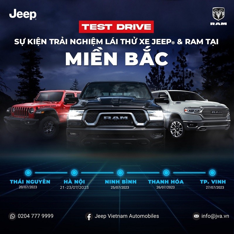 Jeep - Ram tổ chức chuỗi sự kiện lái thử tại 5 thành phố lớn miền Bắc