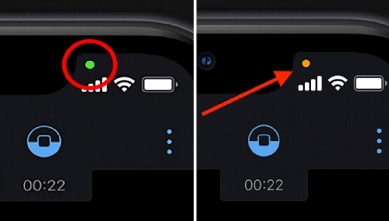 Giải đáp ý nghĩa các chấm màu xanh lá, da cam, xanh dương trên iPhone.