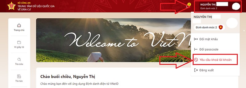 Hướng dẫn cách khóa tài khoản VNeID trên máy tính Hướng dẫn cách khóa tài khoản VNeID trên máy tính