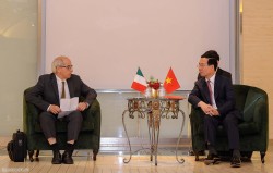 Chủ tịch nước Võ Văn Thưởng tiếp các lãnh đạo chính Đảng tại Italy