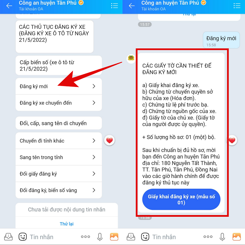 Hướng dẫn đăng ký cấp biển số xe ngay trên ứng dụng Zalo cực kỳ đơn giản Hướng dẫn đăng ký cấp biển số xe ngay trên ứng dụng Zalo cực kỳ đơn giản