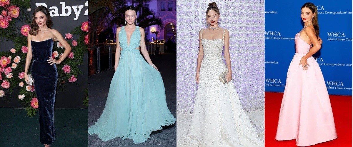 Cô lăng xê váy áo gợi cảm trong các sự kiện điện ảnh, thời trang. Nhờ gương mặt sáng, hình thể chuẩn, Miranda Kerr được mời làm đại diện nhiều thương hiệu lớn. 