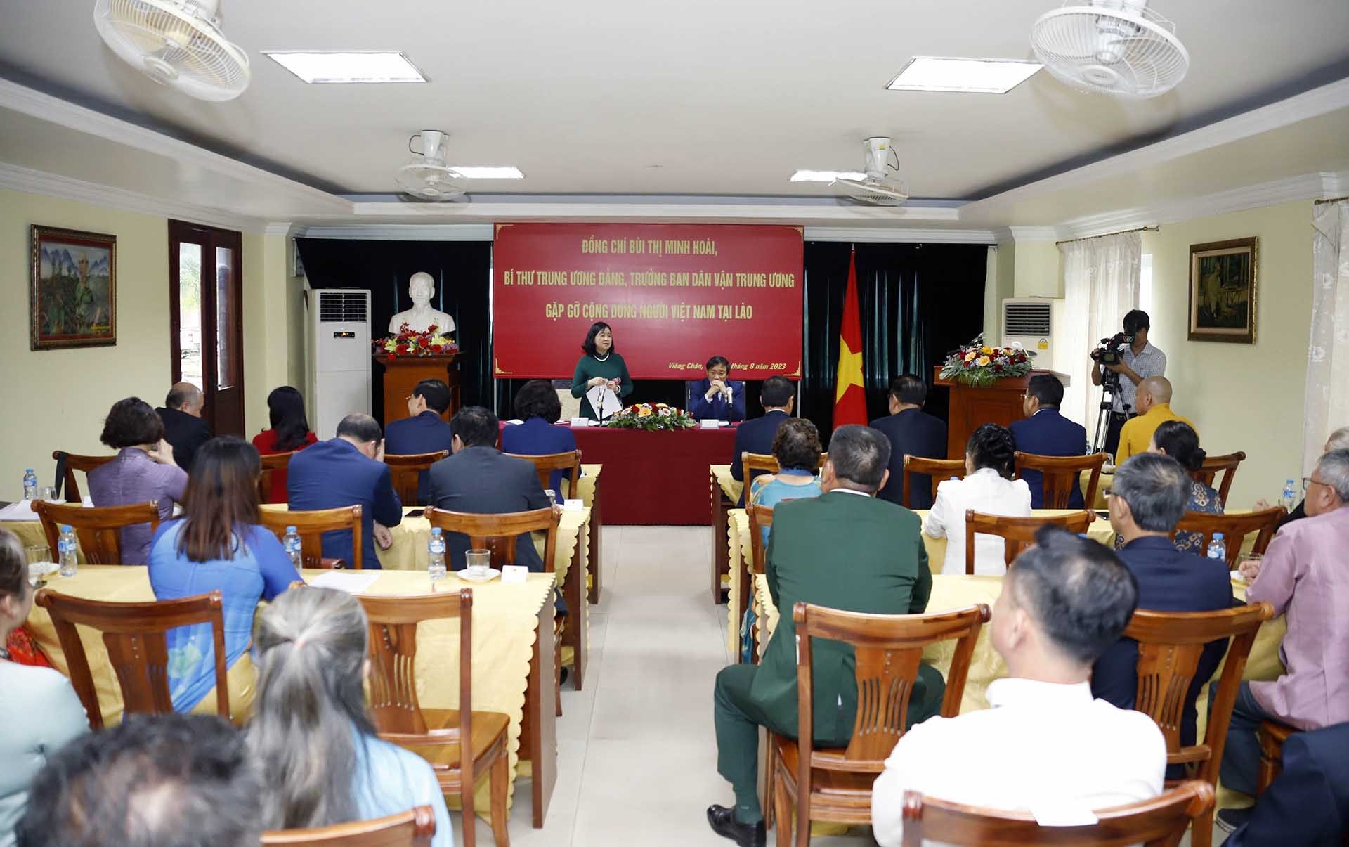 Quang cảnh buổi gặp gỡ. (Nguồn: TTXVN) Quang cảnh buổi gặp gỡ. (Nguồn: TTXVN)