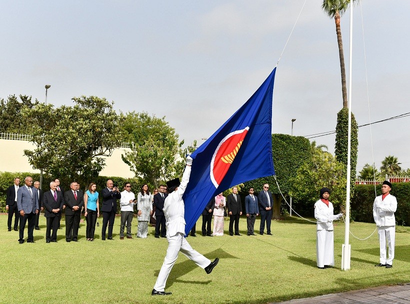 Trang nghiêm Lễ thượng cờ ASEAN tại Morocco Trang nghiêm Lễ thượng cờ ASEAN tại Morocco
