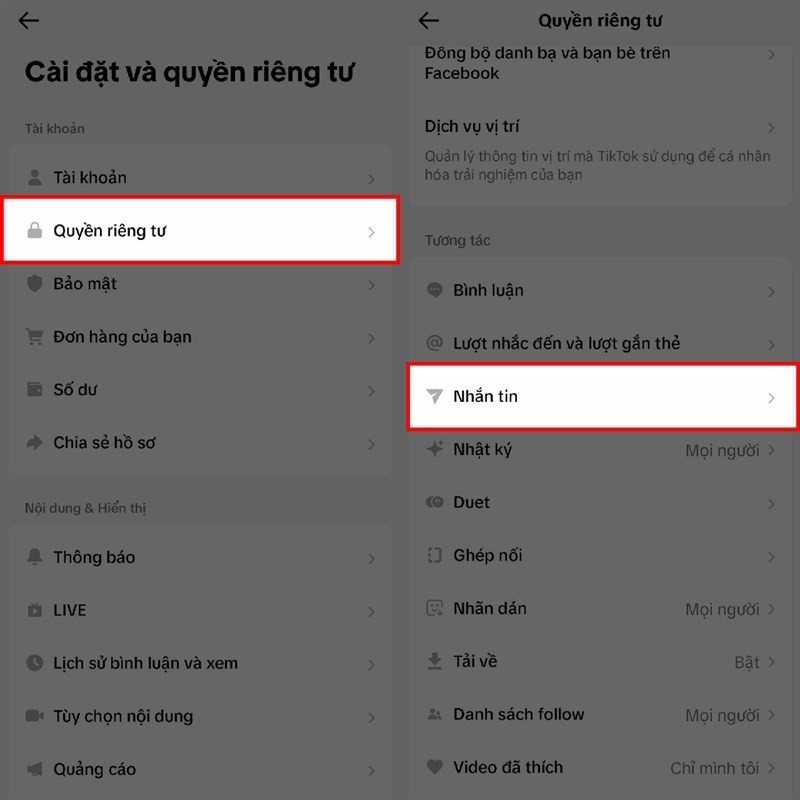 Cách bật tính năng chặn tin nhắn từ người lạ trên Tiktok cực đơn giản Cách bật tính năng chặn tin nhắn từ người lạ trên Tiktok cực đơn giản