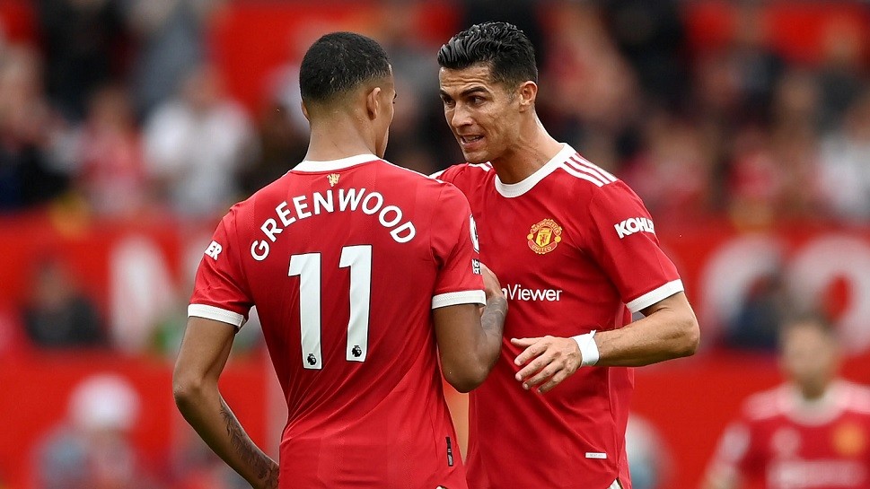 Mason Greenwood và Ronaldo khi còn thi đấu cho MU. (Nguồn: Getty Images/Goal)