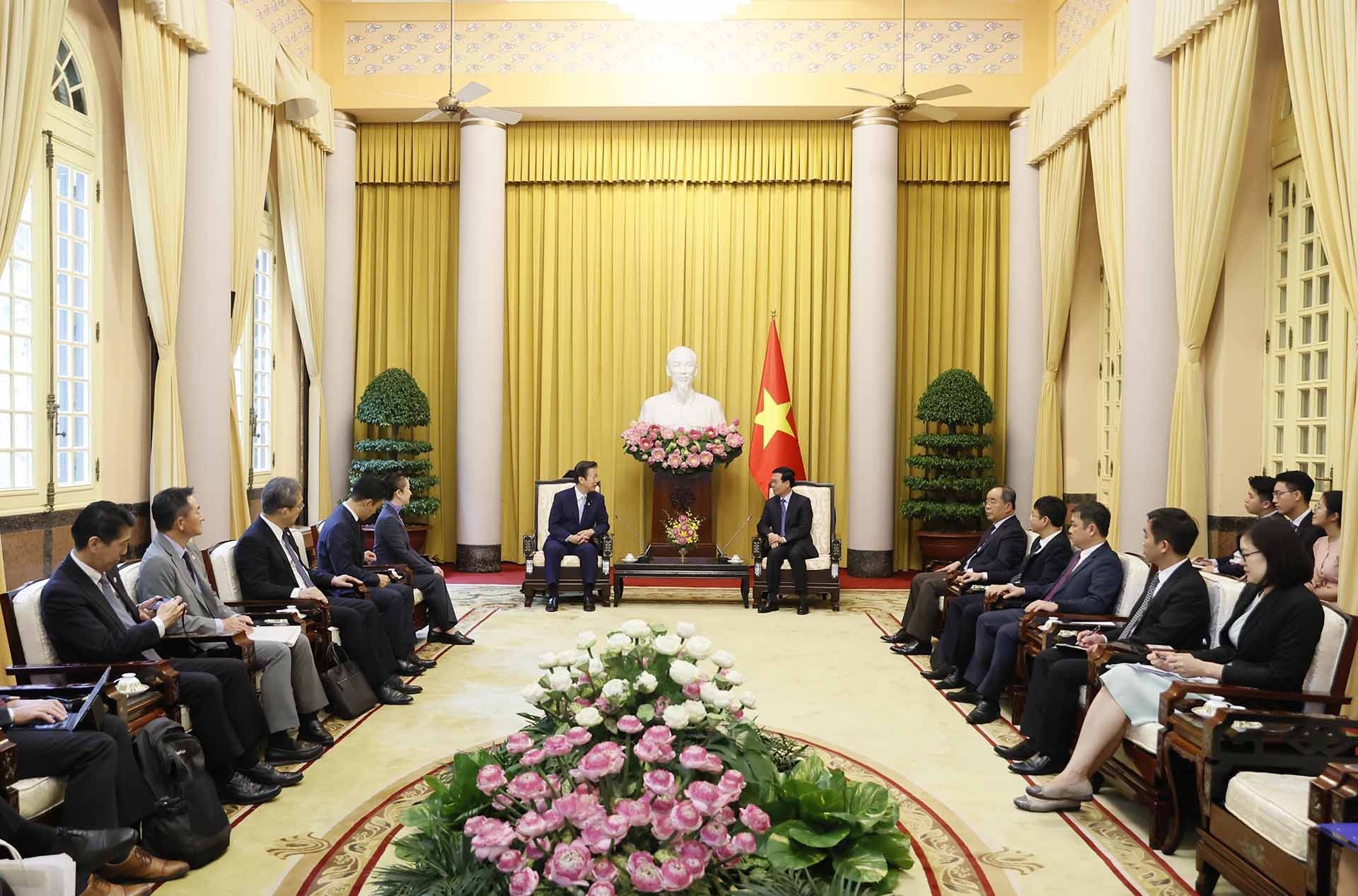 Quang cảnh buổi tiếp. (Nguồn: TTXVN) Quang cảnh buổi tiếp. (Nguồn: TTXVN)