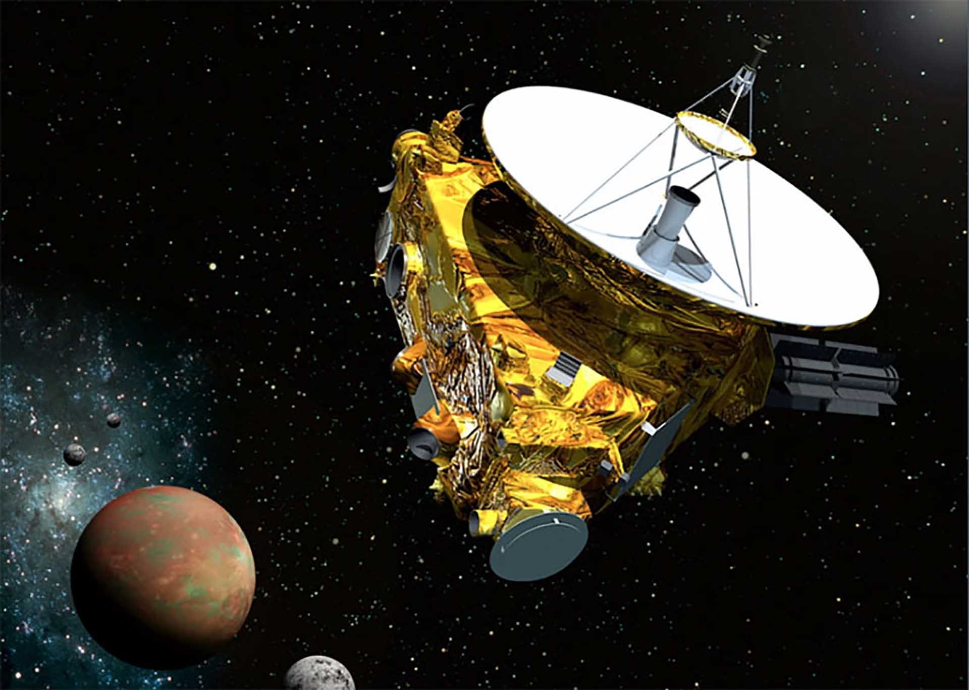 Tàu vũ trụ New Horizons của NASA được phóng lên không gian năm 2006, hiện đang du hành nghiên cứu trong vũ trụ. (Nguồn: NASA) Tàu vũ trụ New Horizons của NASA được phóng lên không gian năm 2006, hiện đang du hành nghiên cứu trong vũ trụ. (Nguồn: NASA)