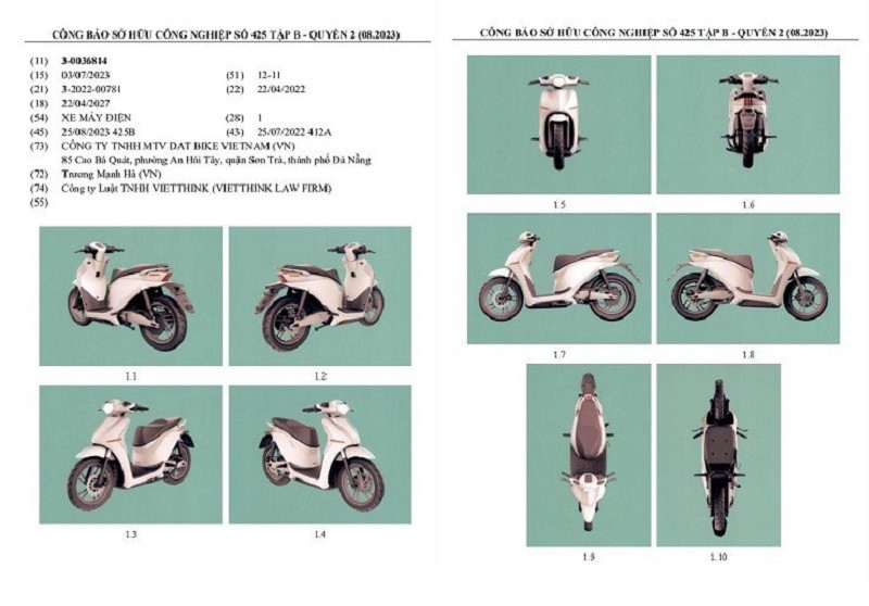 Dat Bike đăng ký xe máy điện mới, cạnh tranh với Honda Vision.