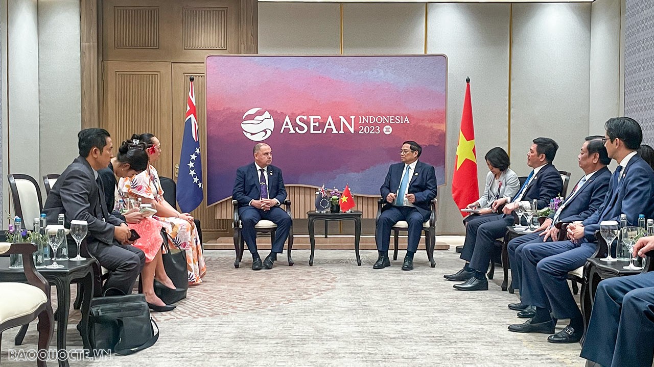 ASEAN-43: Thủ tướng Phạm Minh Chính tiếp Thủ tướng quần đảo Cook Mark Brown ASEAN-43: Thủ tướng Phạm Minh Chính tiếp Thủ tướng quần đảo Cook Mark Brown