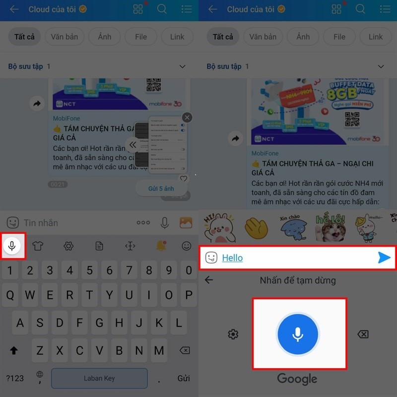 Cách nhập văn bản bằng giọng nói Zalo đơn giản, nhanh chóng