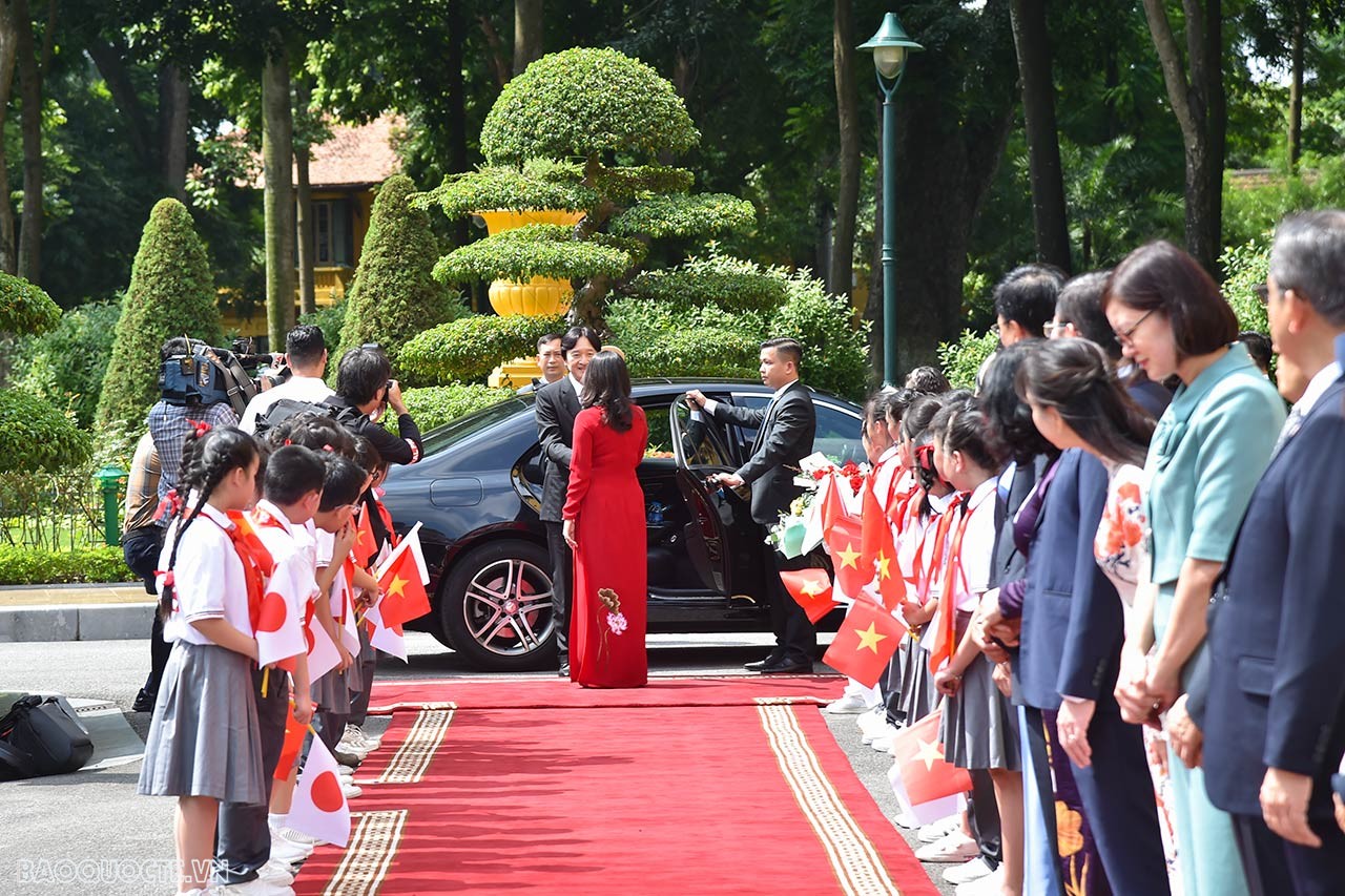 Lễ đón chính thức Hoàng Thái tử Nhật Bản Akishino và Công nương tại Phủ Chủ tịch