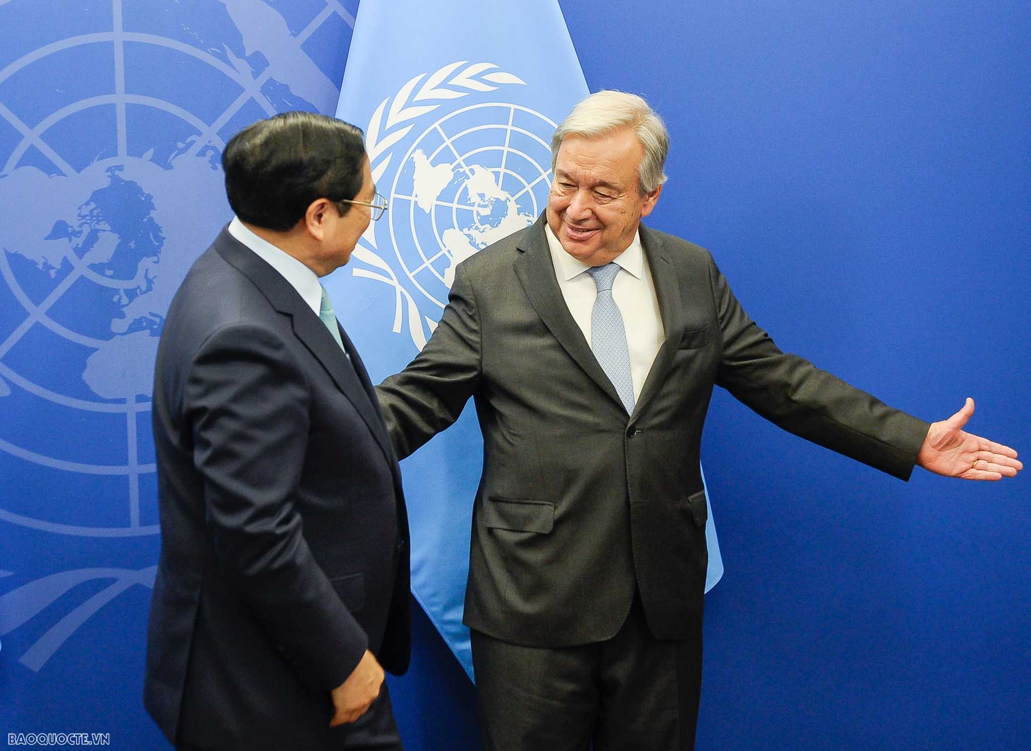 Tổng thư ký Antonio Guterres cảm ơn sự hợp tác và ủng hộ tuyệt vời của Việt Nam đối với Liên hợp quốc