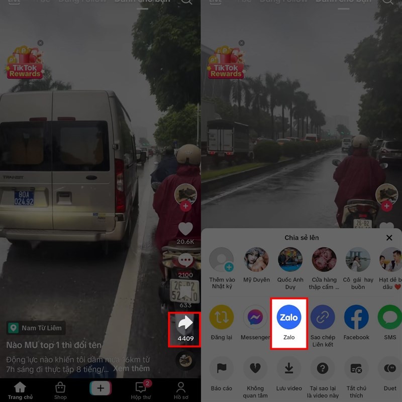 Hướng dẫn cách gửi video TikTok qua Zalo siêu nhanh Hướng dẫn cách gửi video TikTok qua Zalo siêu nhanh