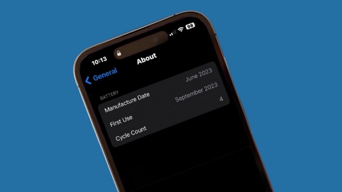 Xác định vòng đời pin trên Iphone 15