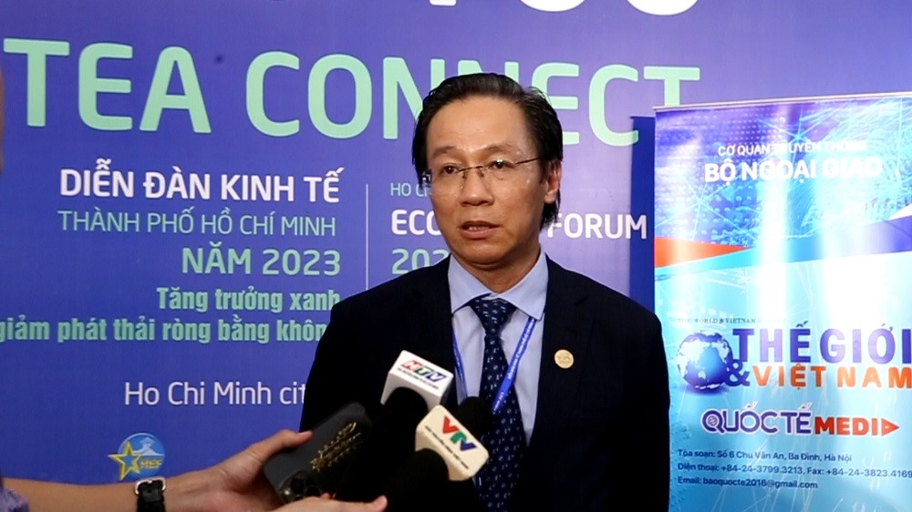 (10.03) Ông Đinh Hồng Kỳ, Chủ tịch Hội đồng quản trị Công ty CP Secoin; Phó Chủ tịch Hiệp hội Doanh nghiệp TP. Hồ Chí Minh (HUBA), Phó Chủ tịch Hội Vật liệu xây dựng Việt Nam (VABM), cho rằng nhận thức vẫn là vấn đề lớn nhất của Việt Nam trong tăng trưởng xanh. (Ảnh: Bến Thành)