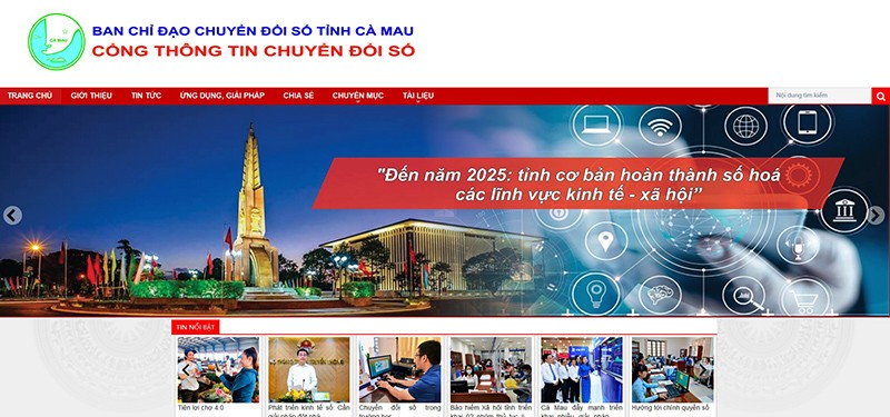 Địa chỉ truy cập chuyên trang chuyển đổi số cấp tỉnh của Cà Mau là: https://dx.camau.gov.vn