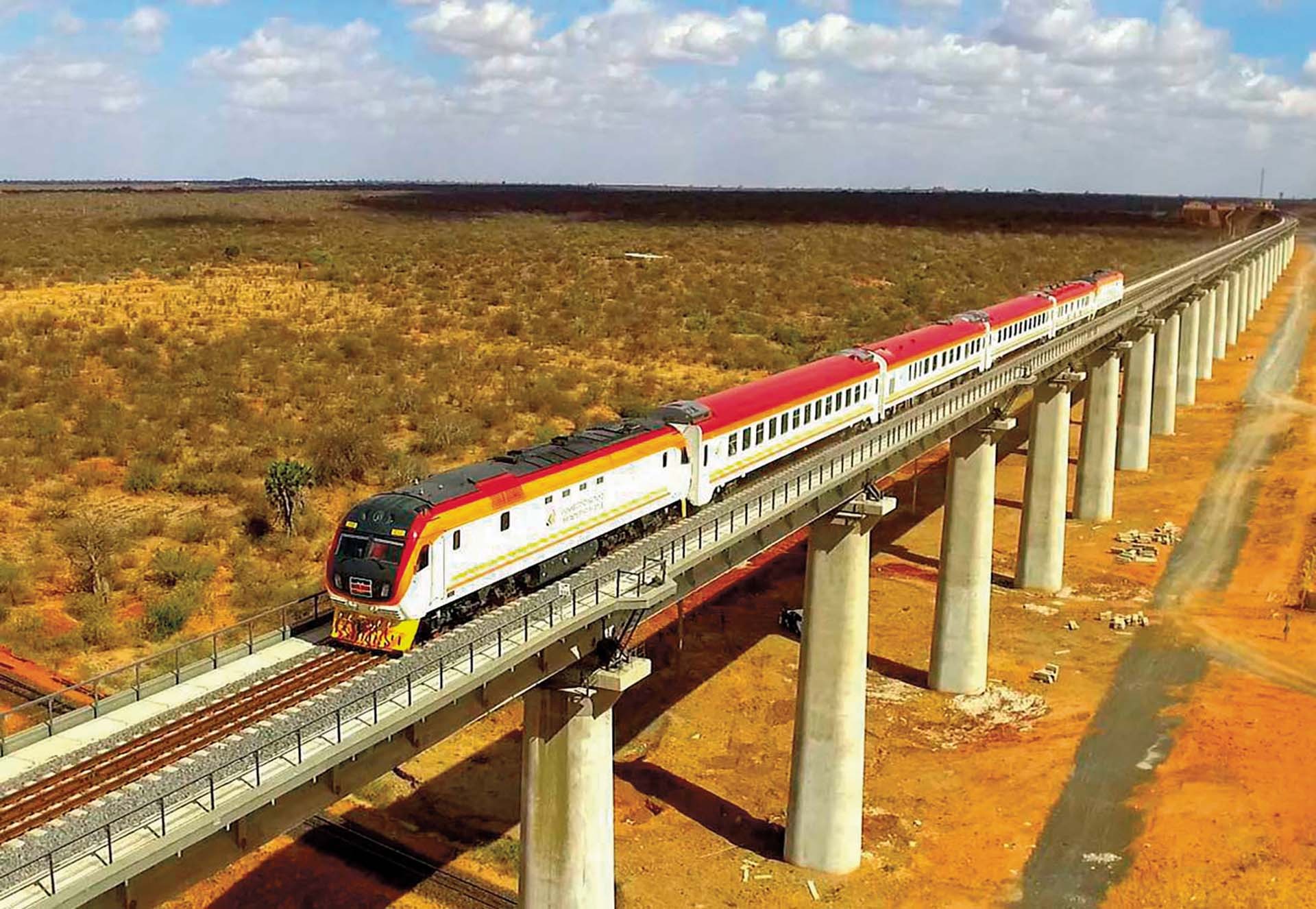 Một phần đường sắt khổ tiêu chuẩn Mombasa-Nairobi. (Nguồn: China Daily)