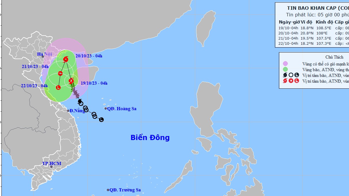 du bao bao so 5 kha nang manh them vinh bac bo vung bien quang tri song bien cao 35m dong bac bo bac trung bo mua vua co noi mua to den rat to