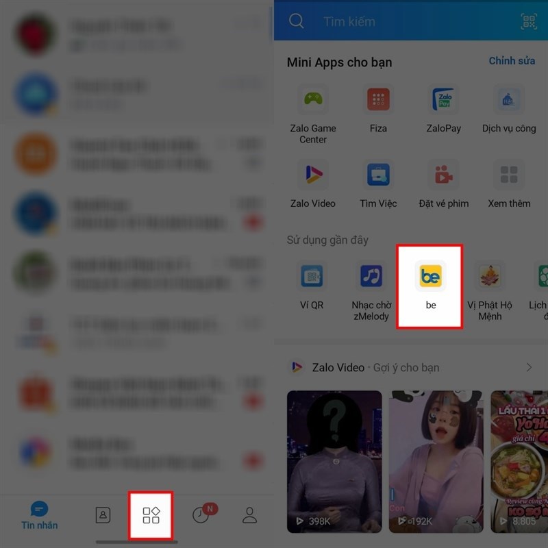 Đặt Be trên Zalo vẫn đầy đủ tính năng, siêu tiện lợi