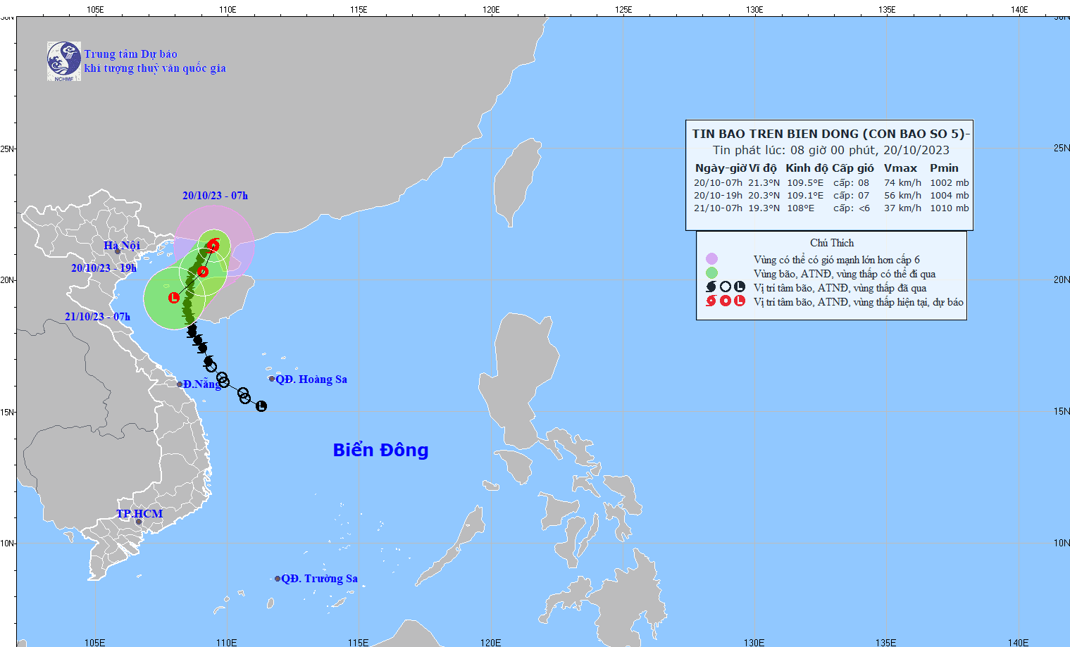 Dự báo bão số 5: